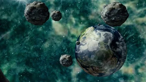 Deep space. Earth. Asteroids Stock Footage 76273957