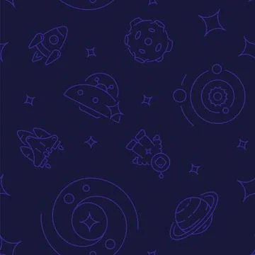 Deep space exploration abstract seamless pattern イラスト素材
