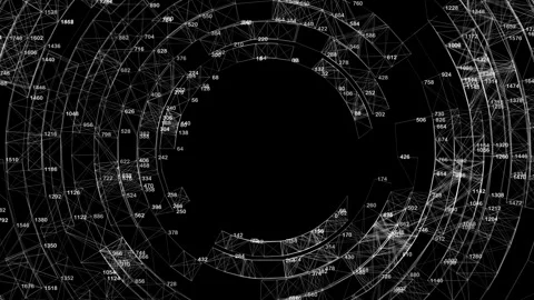 Deep Space Exploration HUD Overlay with Lidar Scanning and Telemetry Data Stock Footage 333859899