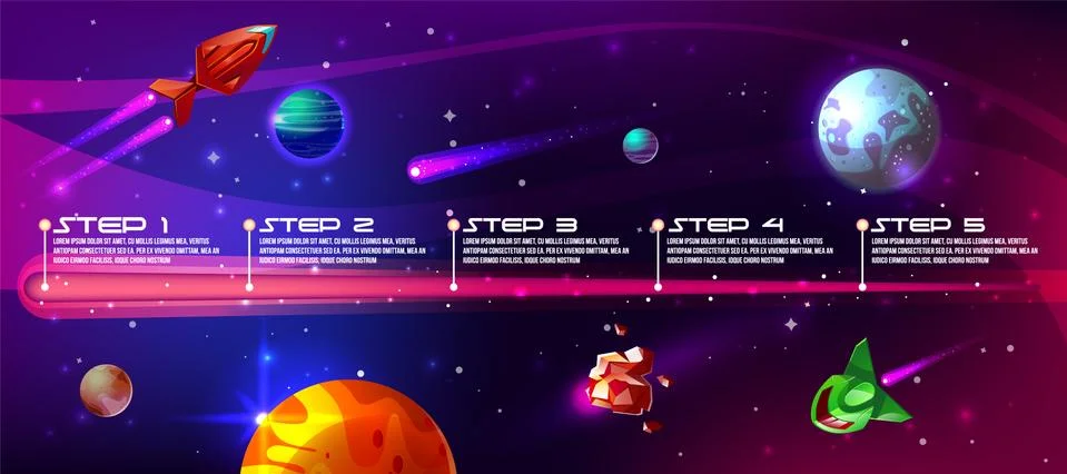 Deep space future exploration cartoon Stock Illustration