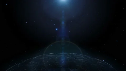 Deep space with futuristic sphere motion background Stock Footage 231633622