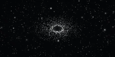 Deep space galaxy and celestial phenomenon. Glowing accretion disk surround.. Stock Illustration