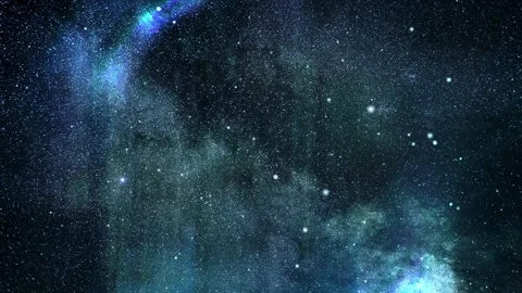 Deep Space Galaxy Background with Bright Stars and Nebula Clouds Stock Footage 336666780