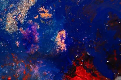 Deep Space Inspired Abstract Blue Texture with Glowing Highlights Stock Photos