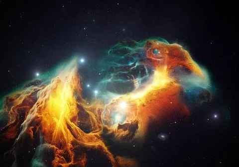 Deep Space with a Large Nebula Illustrazione stock