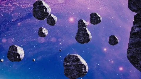 Deep space. Meteors Stock Footage 76760757