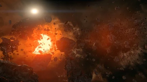 Deep space navigation. nebula and galaxies	 库存影片 126146348