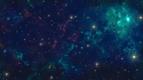 Deep space nebula background featuring glowing stars and vibrant teal gas Stock Footage 343502039