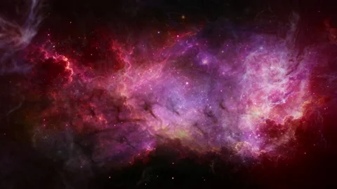 Deep Space Nebula Clouds Horizon Futuristic Cosmic Flight Loop Stock Footage 339112056