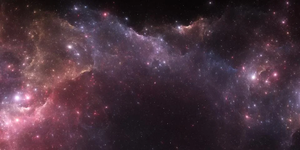 Deep space nebula. Giant interstellar cloud with stars Illustrazione stock