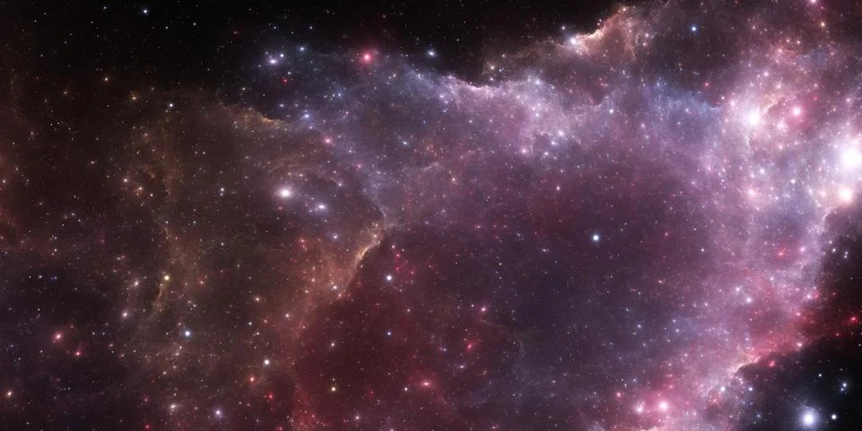 Deep space nebula. Giant interstellar cloud with stars Stock Illustration