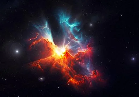 Deep Space with a Nebula Illustrazione stock