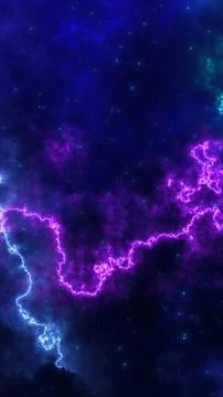 Deep space nebula with purple and blue lightning clouds and star field, for.. 스톡 일러스트