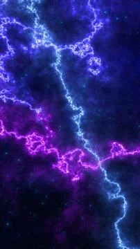 Deep space nebula with purple and blue lightning clouds and star field, for.. 스톡 일러스트