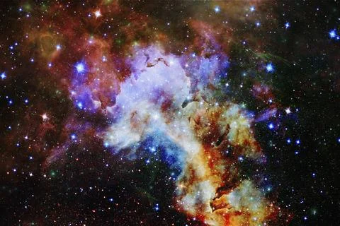 Deep space. Nebulae. Awesome science fiction render. Elements of this image Stock Illustration