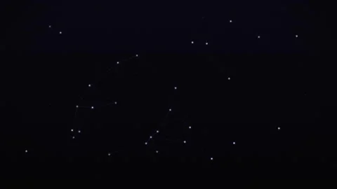 Deep space network animation, sparse glowing nodes drifting in dark void Video stock 346955396