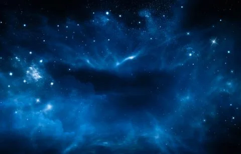 Deep space. Night sky, abstract blue background Stock Illustration