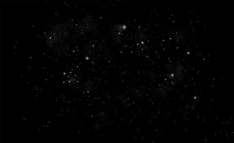 Deep Space Night Sky Background with Stippled Stars, Galaxy Dust and Cosmic.. Stock Illustration