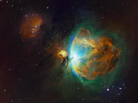 Deep space objects Orion and Running Man Nebula in the constellation Orion, p Stock Photos