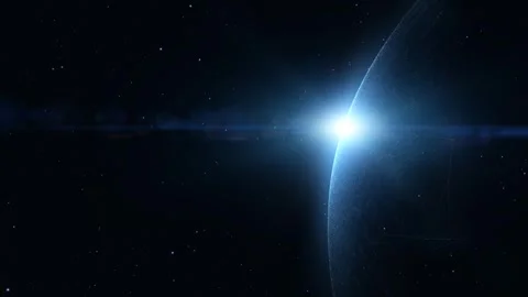 Deep in to the space with planet and stars Stock Footage 320496677