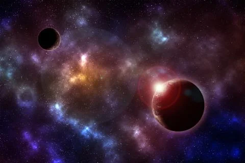 Deep Space Planet Stock Illustration