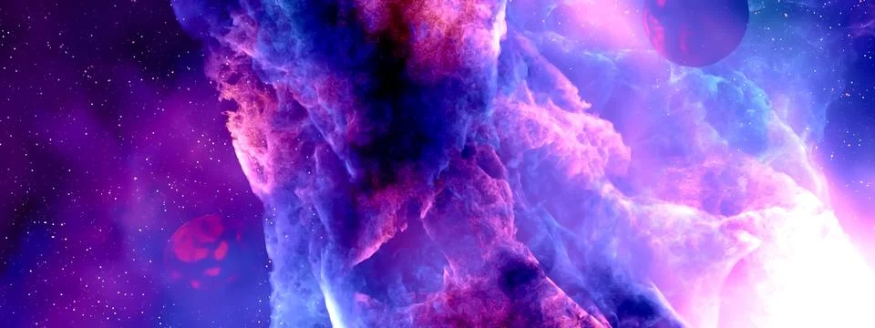 Deep space planets background. 3D rendering.. Stock Photos