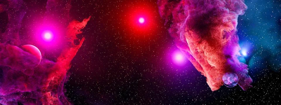 Deep space planets background. Stockillustratie