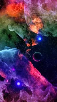 Deep space planets background. Illustrazione stock