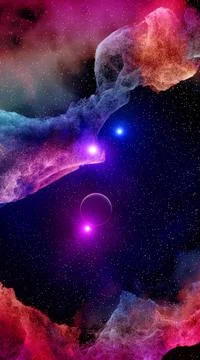 Deep space planets background. Stock Illustration