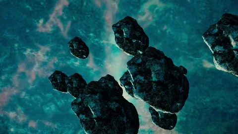 Deep space. Planets. Meteors Video stock 76760625