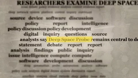 Deep Space Probe Highlighted Text - Space Technology Research Stock Footage 346332625