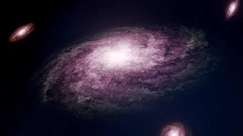 Deep Space Purple Galaxy with Distant Stars Stock Footage 340467588