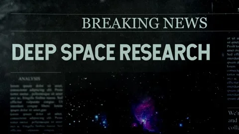 Deep Space Research Digital Black Newspaper Stock Footage 343461850
