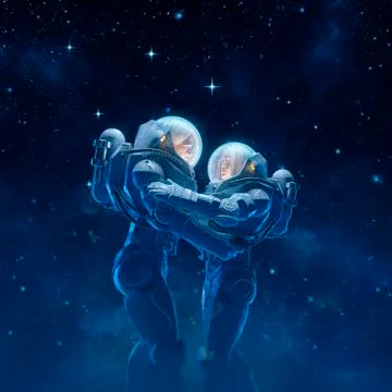 Deep space romance Illustrazione stock