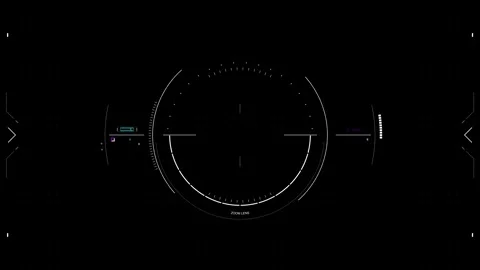 Deep Space Star System Navigation HUD Grid Overlay with Planetary Telemetry Video stock 343539029