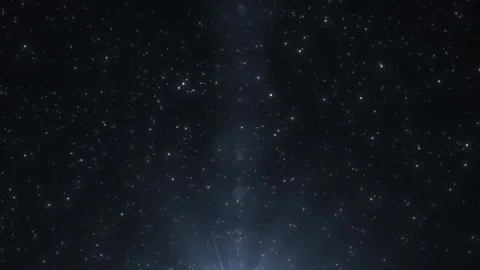 Deep space starfield with glowing particles and subtle light rays, cosmic bac Stock Footage 328707427