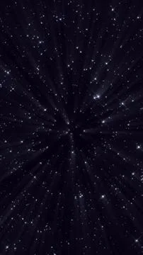 Deep space starry night sky with glowing light rays Stock Illustration
