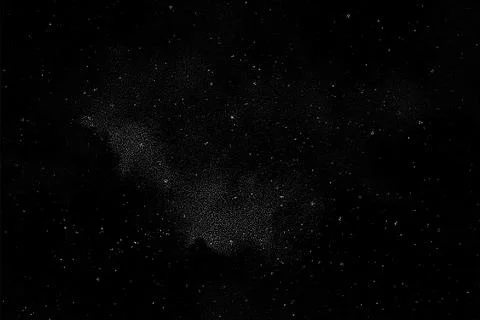 Deep Space Starry Night Sky Background with Stippled Stars, Clusters and Nebulae Stock Illustration