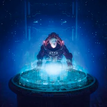 Deep space strategy session Stockillustratie