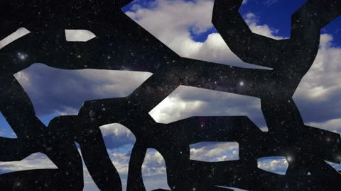 Deep Space Under Sky Clouds Pattern Surreal Motion Background Stock Footage 225475830