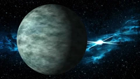 Deep space. Unknown planet and nebula. Animation. Stock Footage 159543482