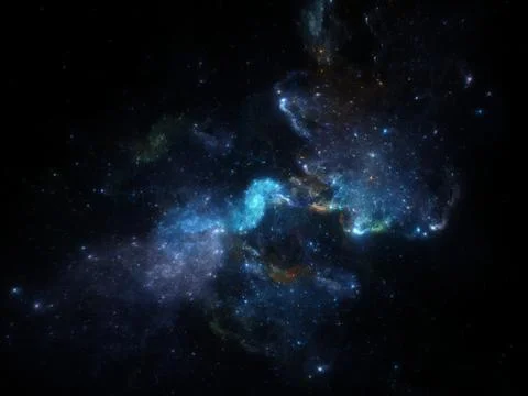 Deep spcae background with nebula and galaxies Stock Illustration