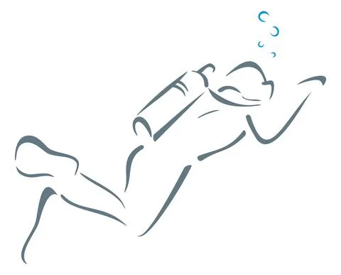 Deep swimming underwater Stock Illustration