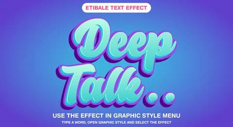 Deep talk editable text effect Illustration