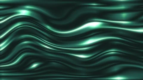 Deep teal and emerald green wavy metallic fabric texture layout. Abstract f.. Stock Footage 337022891