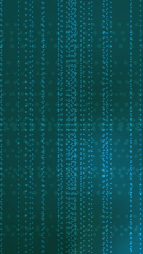 Deep teal digital rain cascades vertically Stock Footage 337086930
