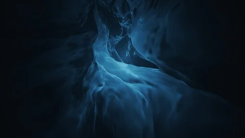Deep Teal Fluid Abstract Flame Loop Stock Footage 85875622
