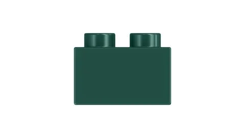 Deep Teal Lego Block Isolated on a White Background. Stock Illustration