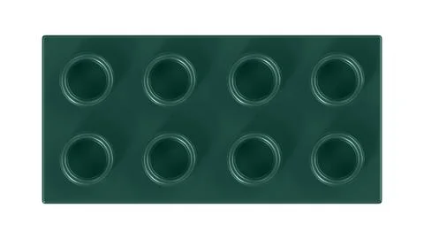 Deep Teal Lego Block Isolated on a White Background. Stock Illustration