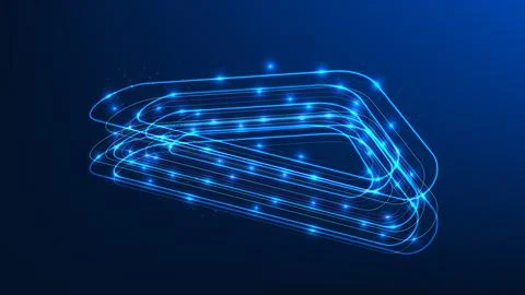 Deep tech background with layered flowing line patterns symbolizing complex.. 库存插图